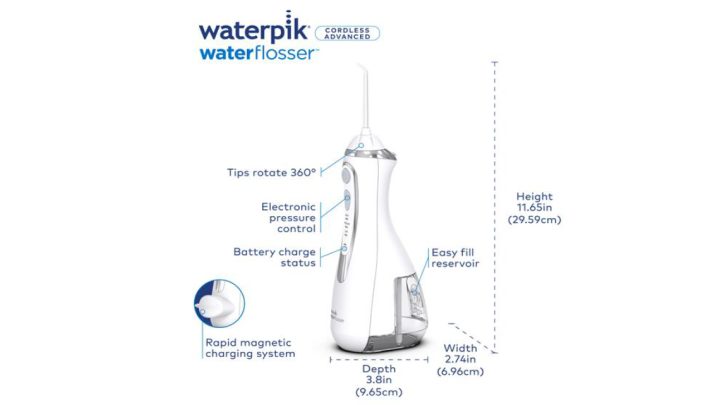 Waterpik Review - Cordless Advanced Water Flosser, White WP-560 2 features dimensions waterpik wp 560 edited